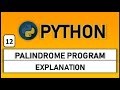 palindrome program in python