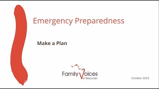 Emergency Preparedness: Make a Plan