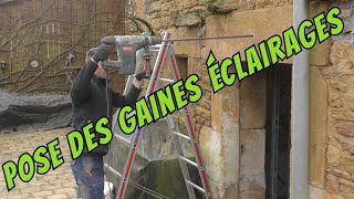 Mise en place des gaines pour les éclairages