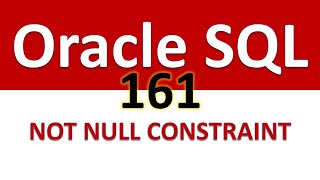 SQL for Beginners 161 NOT NULL CONSTRAINT