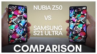 Nubia Z50 vs Samsung S21 Ultra Camera comparison I Screen I Size I Sound Speakers I Design I Review