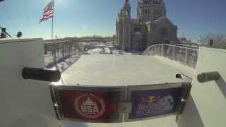 Rowdy The Clown Red Bull Crashed Ice Fat Bike practice - 4 man