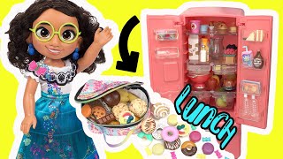 Disney Encanto Mirabel Doll Packs Lunch for School with Isabela