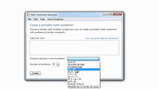 מחולל דפי תרגילים במתמטיקה Microsoft Math Worksheet Generator