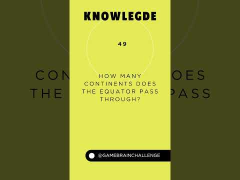 How many continents does the equator cross?