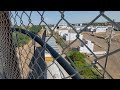 railfanning 83 up 5151 inbound manifest train at new pedestrian bridge