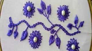 Super easy hand embroidery border design/pretty border embroidery design by laiba