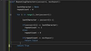 Checking for Repeating Characters in a Password Using Python - Simple Validation