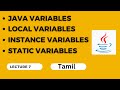 7. Java in Tamil java variables types | Local variable | Instance Variable| static variable|program