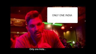 Only One INDIA Whatsapp Status best dialogue by Allu Arjun | From movie Naa Peru Surya Naa