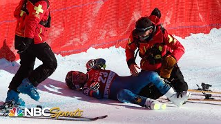 Four BRUTAL crashes on treacherous day at Val d’Isere downhill | NBC Sports