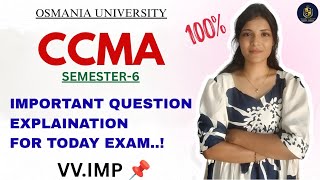CCMA | COST CONTROL & MANAGEMENT ACCOUNTING | IMPORTANT UPDATE SUM | SEM-6 | @shivanipallela