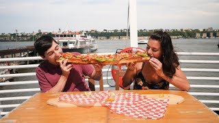 Floating lobster shack in Manhattan serves a giant 28-inch lobster roll