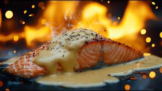 Rustic Salt-Cooked Salmon 🐟 with Hollandaise Sauce - Must-Try Recipe!