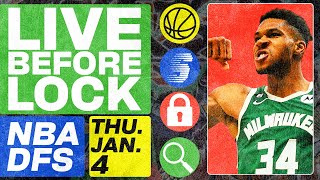 NBA DFS Live Before Lock (Thursday 1/4/24) | DraftKings & FanDuel NBA Lineups