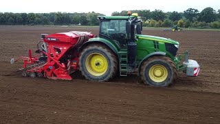 Agrarbetrieb Jakobsen - Weizen Aussaat  mit John Deere 6230R mit Kuhn und JD 6250R mit Köckerling