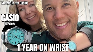 1 year on wrist CASIO MTP1302d| Best Affordable Tiffany Blue Dial| WATCH before you BUY!