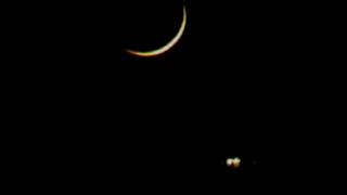 Crescent Moon Sets Over Mesa Hills