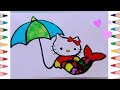 Beautiful Hello kitty drawing/How to draw Mermaid Kitty