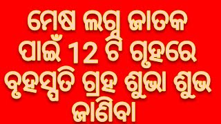 ମେଷ ଲଗ୍ନ ପାଇଁ ବୃହସ୍ପତି ଗ୍ରହ 12ଟି ଭାବରେ ରହିଲେ କିପରି ଫଳ ଦେବେ#youtube