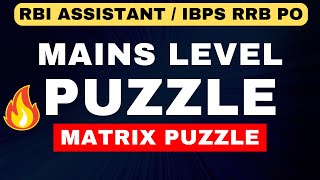 Reasoning Mains Level Puzzle for RBI Assistant & IBPS RRB PO | Study Smart | #rbiassistant