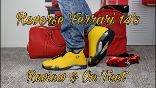 AIR JORDAN 14’s REVERSE FERRARI REVIEW AND ON FEET!!