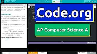 Code.org Lesson 4.3A Array Algorithms Crops | Tutorial with Answers | Computer Science A Unit 3