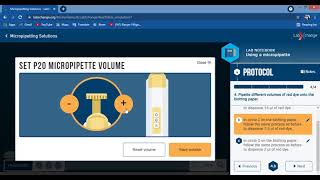 Lab 1: Micro-pipetting Solutions Virtual lab