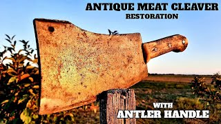 Antique Meat Cleaver Restoration - Antler Handle