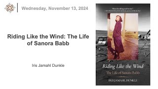 2024-11-13 | Riding Like the Wind: The Life of Sanora Babb