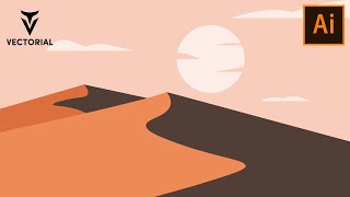 How to draw Desert Landscape in Adobe Illustrator