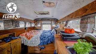 School Bus Conversion Feels like a Cozy Cabin