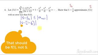 Calculus BC – 10.10 Alternating Series Error Bound