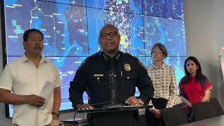 Chief Shon Barnes at SPD Real-Time Crime Center event