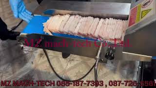 เครื่องสไลด์เนื้อแช่แข็งแบบสายพานเล็ก (Frozen meat slicer machine with belt)