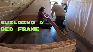 DIY Custom  Bed Frame From Our Own Milled Lumber - Off Grid Cabin Loft