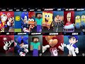 Team Sonic vs Mario and Pomni | Team Minions vs Team Spongebob in Super Smash Bros Ultimate