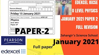 EDEXCEL IGCSE O LEVEL PHYSICS || January 2021 Paper 2 || COMPLETE SOLUTION for 100% Full marks