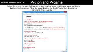 06-Adding a score variable + increment: Pygame - easy tutorial
