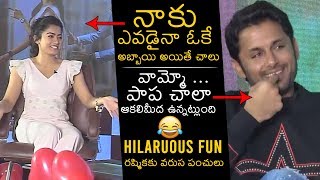 HILARIOUS FUN: Rashmika Mandanna Making Fun With Nithin |  Bheeshma Team Interview | News Buzz