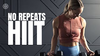 30 MIN No Repeats HIIT Workout With Weights / Total Body