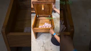 Ghế gỗ loại 1 giấu được tiền #noithatthongminh #dogo #hocbimat #diy #asmr