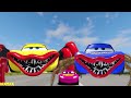 Epic Escape From Lightning McQueen Eater Bot & Spider McQueen VS Lightning McQueen Eater BeamNGDrive