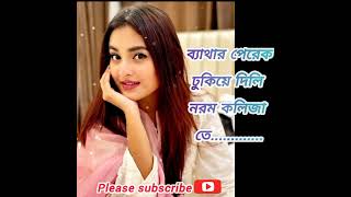 ব্যাথার পেরেক ঢুকিয়ে দিলি নরম কলিজা তে। Bethar perek dhukiye dili norom koliza te.