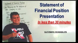 Statement of financial position presentation (IAS 1) classroom set up lectures