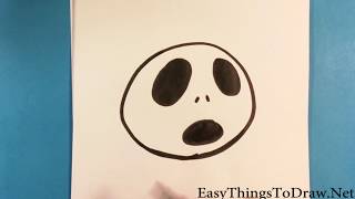 How to Draw Jack Skellington - Surprised - Nightmare Before X-mas - Step by Step