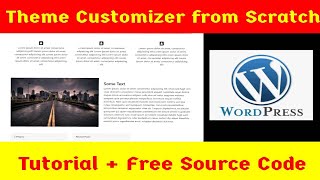 Wordpress 5.5 Theme Customizer from Scratch - Tutorial with Source Code