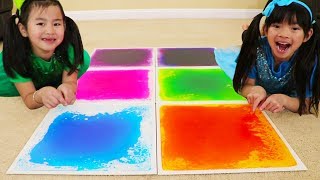 Emma & Jannie Pretend Play Learn Colors w/ Fun Colorful Playmat for Kids