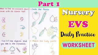 Nursery EVS Worksheets । EVS Worksheet for Nursery Class । Kindergarten । Nursery Syllabus | Part 1