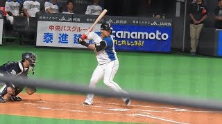 ＜2019.9.6オリックス戦3回裏＞中田翔がレフトへツーベースヒットを放つ